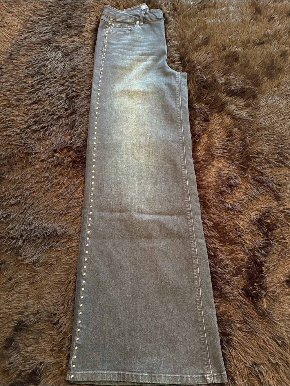 1822 Denim Women's Wide Leg Jeans with Side Studs - Blue